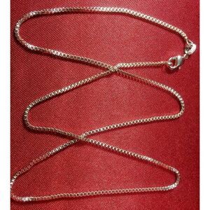 Sterling Silver 925 Plated‎ 18 Inch Box Chain Necklace New Thin 1/16th" Wide